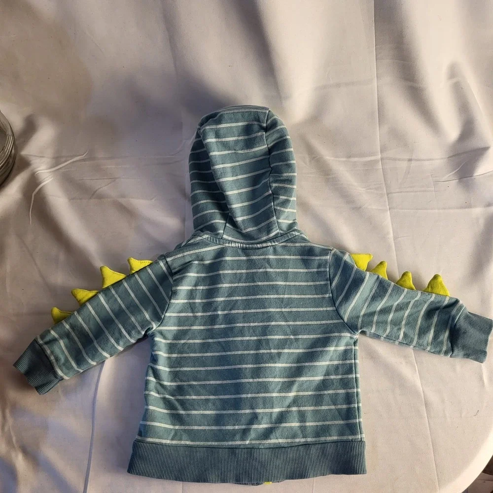 Tommy Bahama 3-6 Months Infant Dinosaur Hoodie Green Yellow Jacket Zip